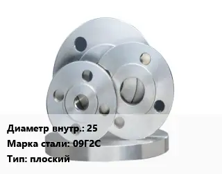 Фланец стальной 25 Сталь: 09Г2С плоский